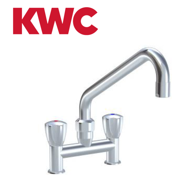 KWC Gastro K.24.42.E3.000C35 3/4" Zweigriffarmatur - Zweiloch - stark erhöhter Auslauf - gerade